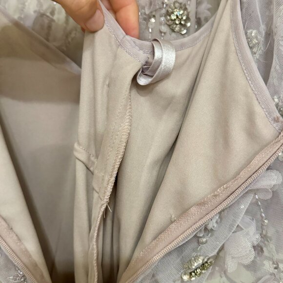 Mac Duggal EMBELLISHED ILLUSION CAPE SLEEVE TRUMPET GOWN Size 10 - Picture 9 of 9